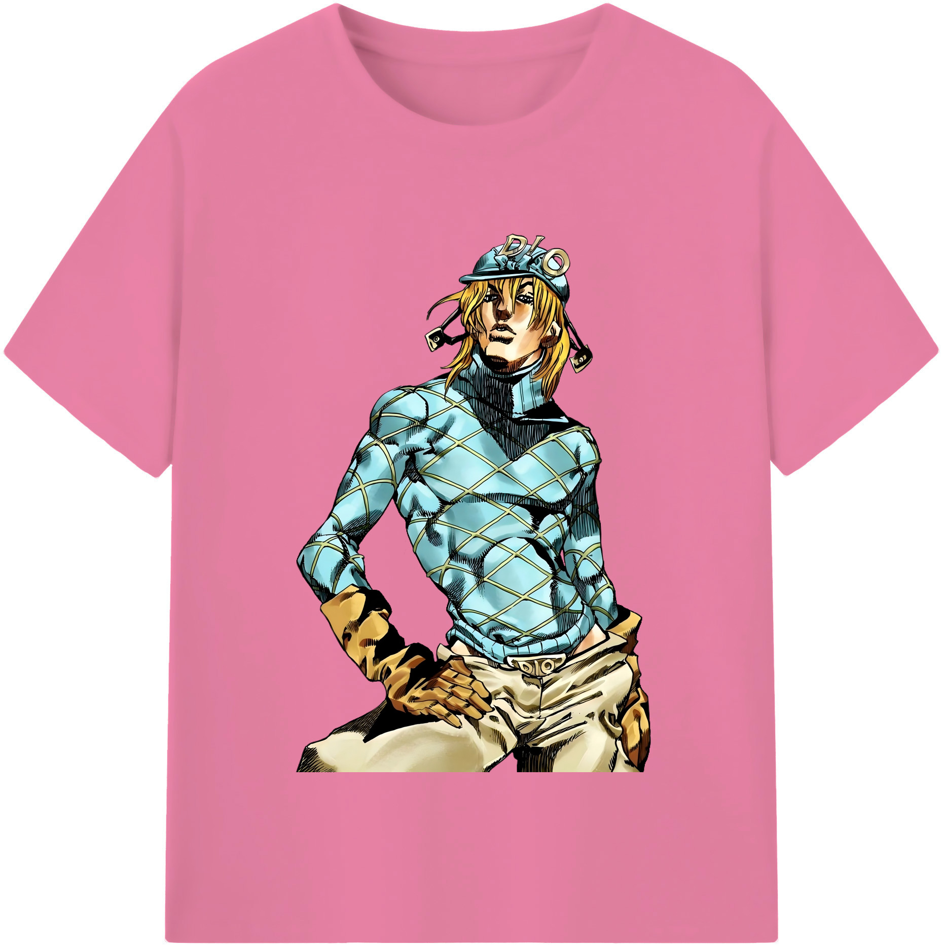 （画像用） ジョジョの奇妙な冒険 ディオ?ブランドー JoJo's Bizarre Adventure Dio Brando 綿100％半袖Tシャツ（フロントプリント）